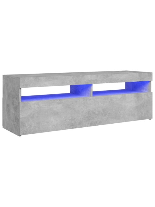 Tv galdiņš ar led lampiņām, 120x35x40 cm, betona pelēks