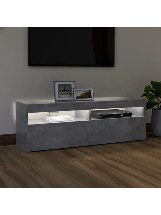 Tv galdiņš ar led lampiņām, 120x35x40 cm, betona pelēks