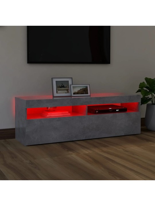 Tv galdiņš ar led lampiņām, 120x35x40 cm, betona pelēks