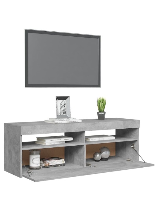 Tv galdiņš ar led lampiņām, 120x35x40 cm, betona pelēks
