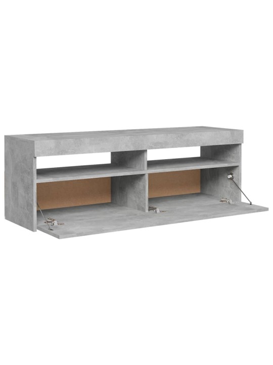 Tv galdiņš ar led lampiņām, 120x35x40 cm, betona pelēks