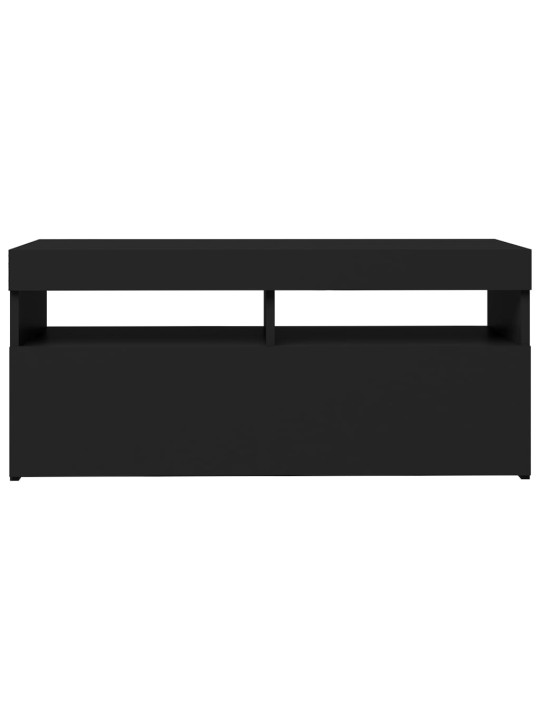 Tv galdiņš ar led lampiņām, 90x35x40 cm, melns