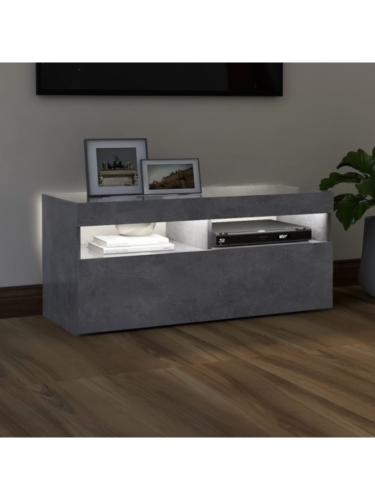 Tv skapītis ar led lampiņām, 90x35x40 cm, betona pelēks