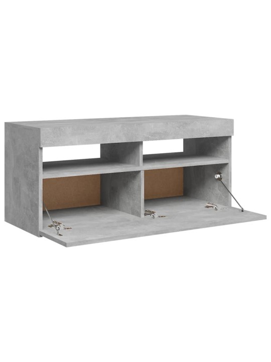 Tv skapītis ar led lampiņām, 90x35x40 cm, betona pelēks