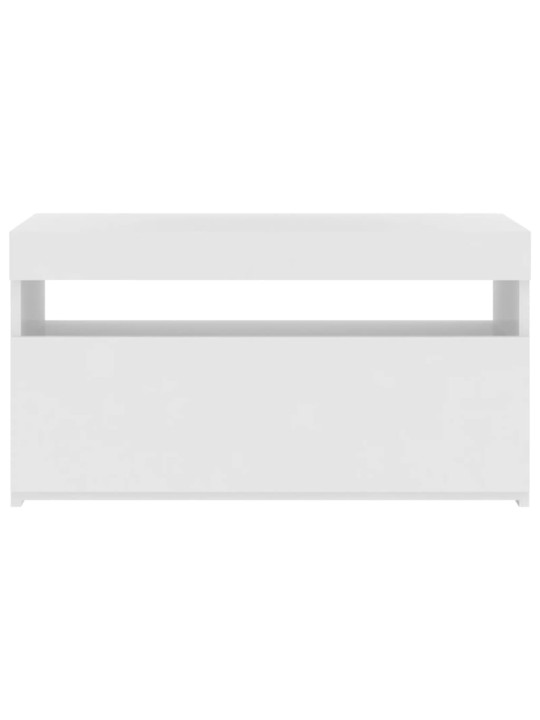 Tv skapītis ar led lampiņām, balts, 75x35x40 cm