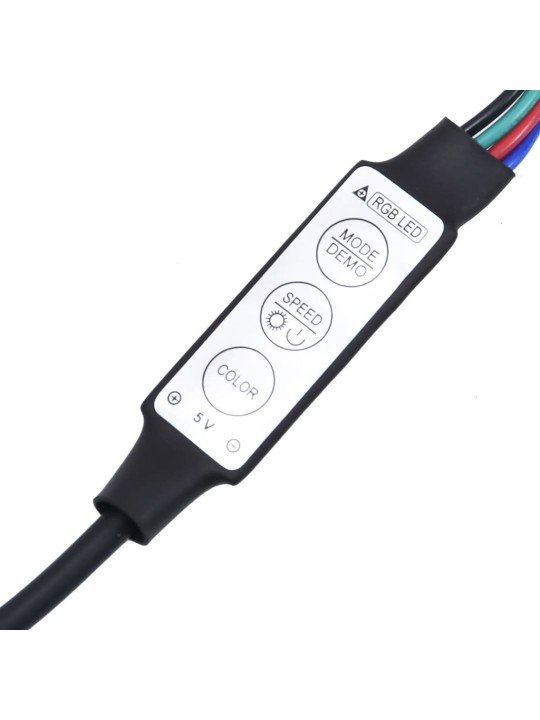 Tv skapītis ar led lampiņām, balts, 75x35x40 cm
