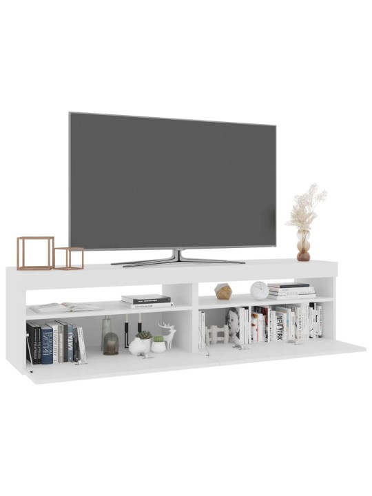 Tv skapīši ar led lampiņām, 2 gab., balti, 75x35x40 cm