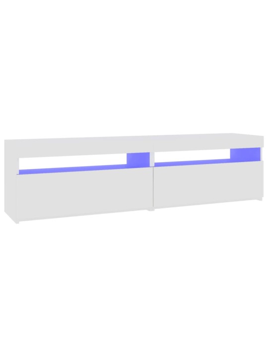 Tv skapīši ar led lampiņām, 2 gab., balti, 75x35x40 cm