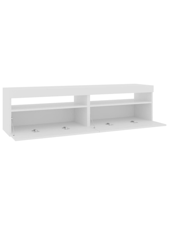 Tv skapīši ar led lampiņām, 2 gab., balti, 75x35x40 cm