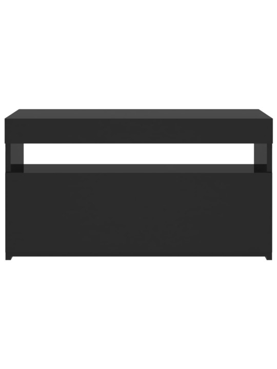Tv skapītis ar led lampiņām, melns, 75x35x40 cm