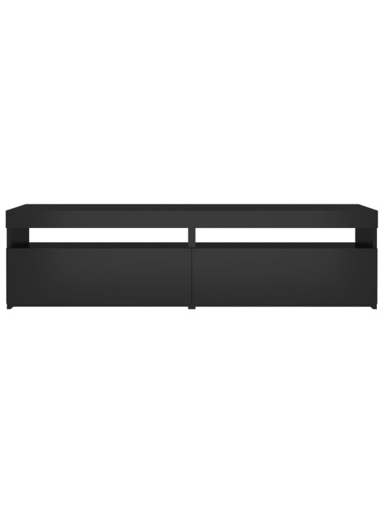 Tv skapīši ar led lampiņām, 2 gab., melni, 75x35x40 cm