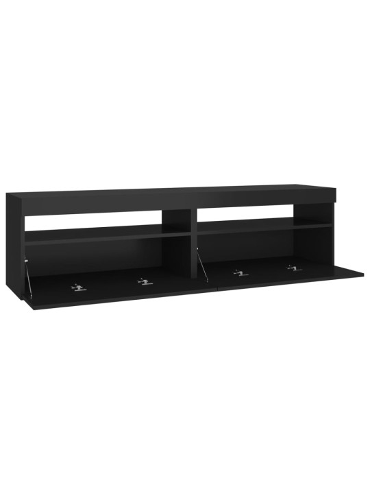 Tv skapīši ar led lampiņām, 2 gab., melni, 75x35x40 cm