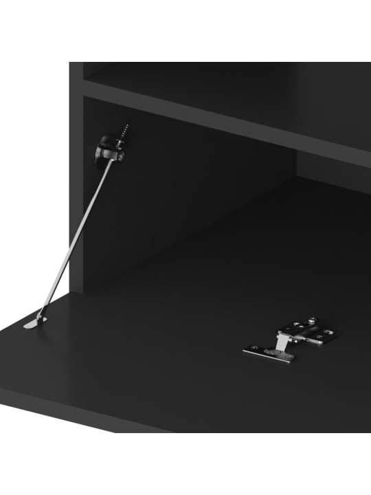 Tv skapīši ar led lampiņām, 2 gab., melni, 75x35x40 cm