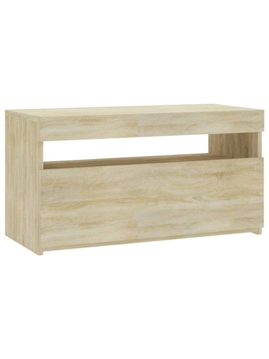 Tv skapītis ar led lampiņām, ozolkoka krāsā, 75x35x40 cm