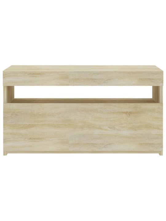 Tv skapītis ar led lampiņām, ozolkoka krāsā, 75x35x40 cm