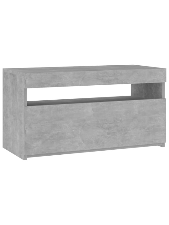 Tv skapītis ar led lampiņām, betona pelēks, 75x35x40 cm