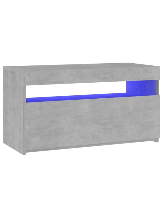 Tv skapītis ar led lampiņām, betona pelēks, 75x35x40 cm
