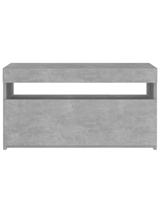 Tv skapītis ar led lampiņām, betona pelēks, 75x35x40 cm