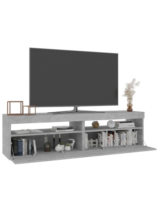 Tv skapīši ar led lampiņām, 2 gab., betona pelēki, 75x35x40 cm