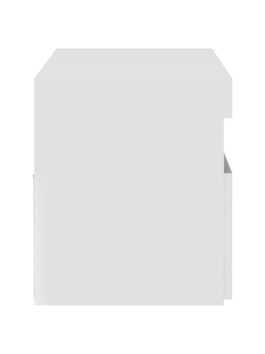 Tv skapītis ar led lampiņām, spīdīgi balts, 75x35x40 cm