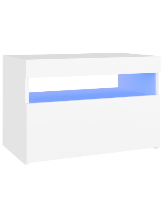 Tv galdiņš ar led lampiņām, 60x35x40 cm, balts