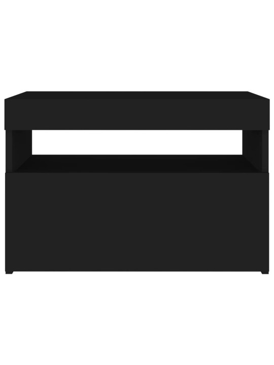 Tv galdiņi ar led lampiņām, 2 gab., 60x35x40 cm, melni