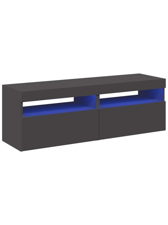 Tv galdiņi ar led lampiņām, 2 gab., 60x35x40 cm, pelēki