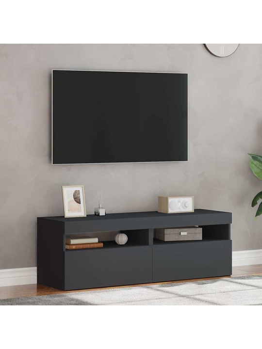 Tv galdiņi ar led lampiņām, 2 gab., 60x35x40 cm, pelēki