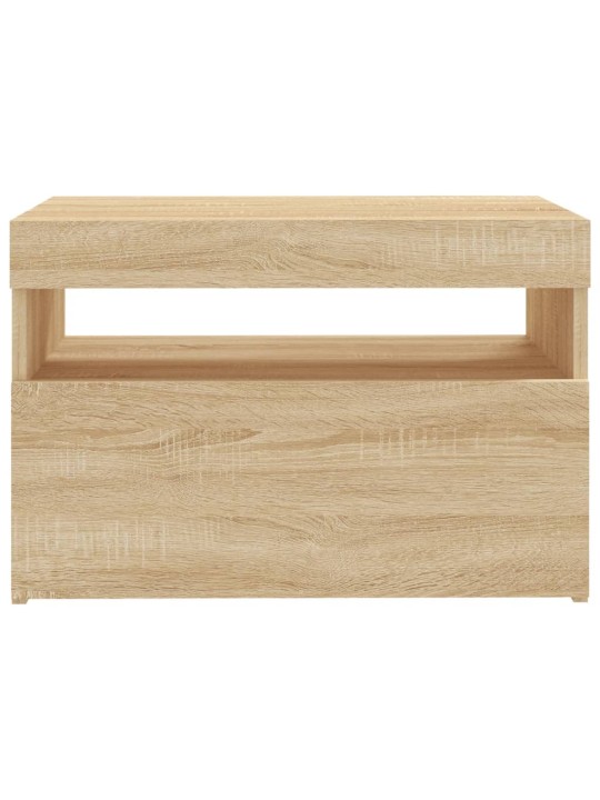 Tv plaukti ar led lampiņām, 2 gab., 60x35x40 cm, ozolkoka krāsā