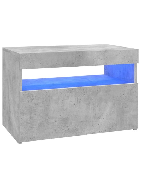 Tv galdiņi ar led lampiņām, 2 gab., 60x35x40 cm, betona pelēki