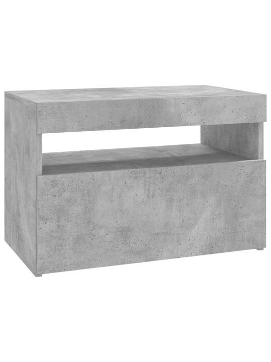 Tv galdiņi ar led lampiņām, 2 gab., 60x35x40 cm, betona pelēki