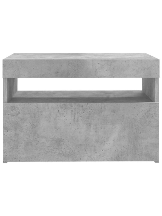 Tv galdiņi ar led lampiņām, 2 gab., 60x35x40 cm, betona pelēki