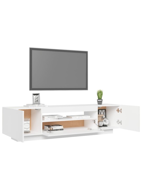 Tv galdiņš ar led apgaismojumu, 160x35x40 cm, balts