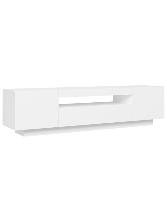 Tv galdiņš ar led apgaismojumu, 160x35x40 cm, balts