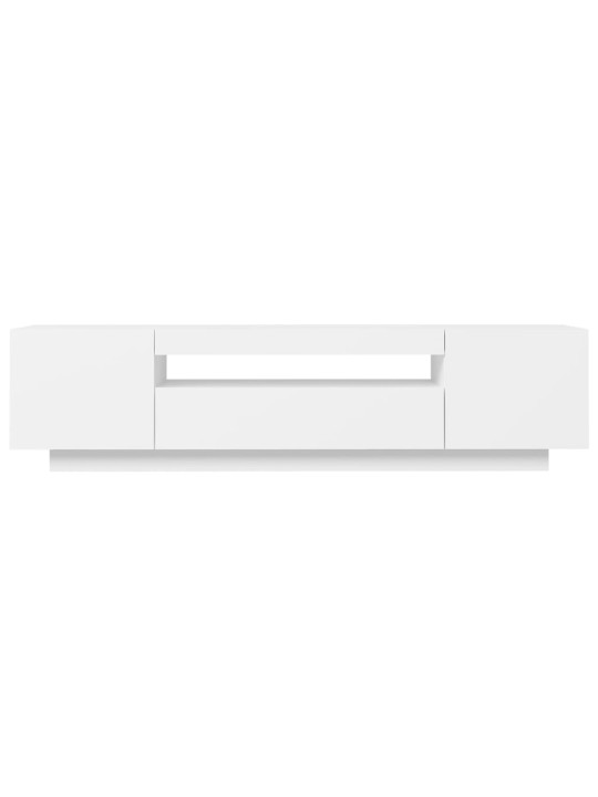 Tv galdiņš ar led apgaismojumu, 160x35x40 cm, balts