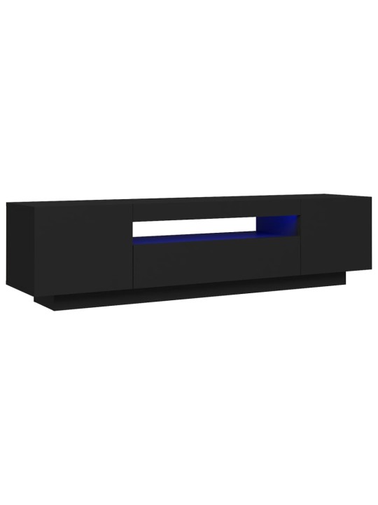 Tv skapītis ar led apgaismojumu, 160x35x40 cm, melns
