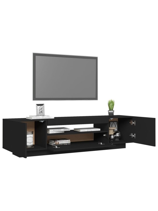 Tv skapītis ar led apgaismojumu, 160x35x40 cm, melns