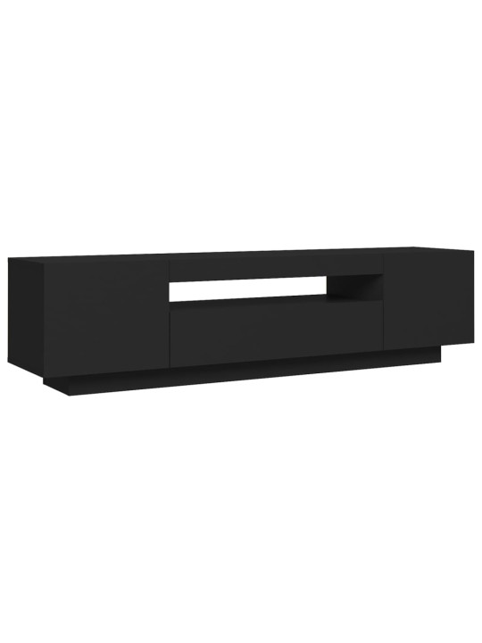 Tv skapītis ar led apgaismojumu, 160x35x40 cm, melns