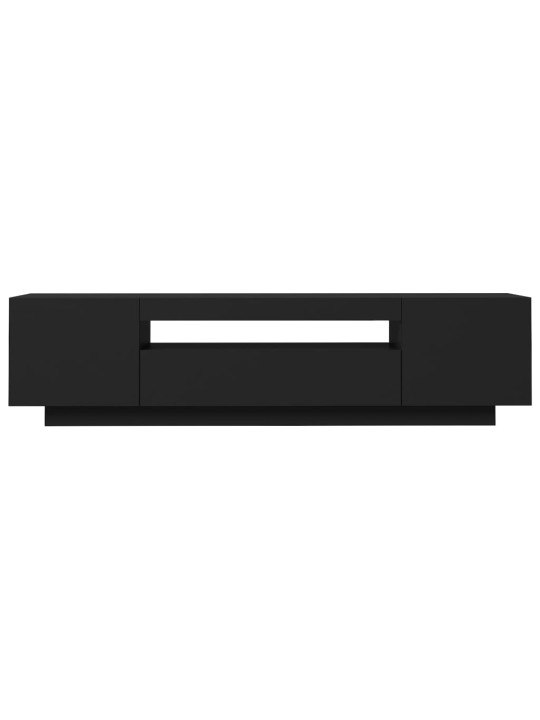 Tv skapītis ar led apgaismojumu, 160x35x40 cm, melns