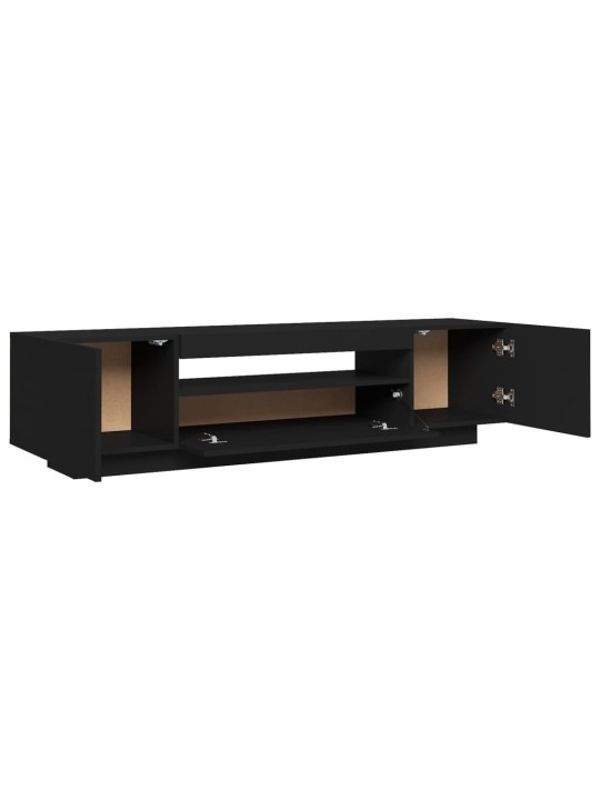 Tv skapītis ar led apgaismojumu, 160x35x40 cm, melns