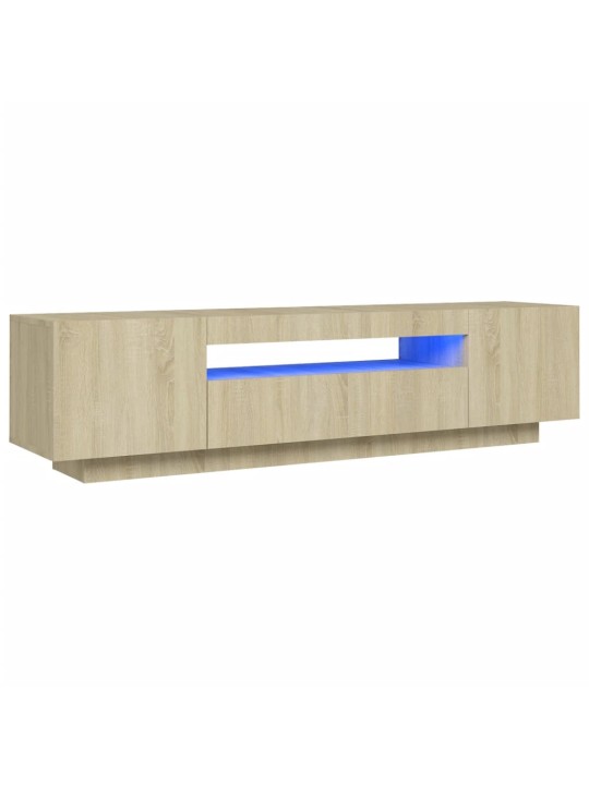 Tv skapītis ar led lampiņām, 160x35x40 cm, ozolkoka krāsa