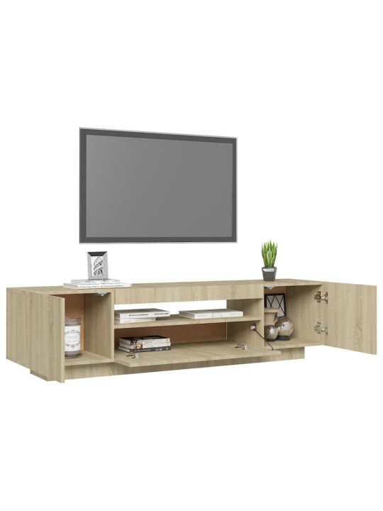 Tv skapītis ar led lampiņām, 160x35x40 cm, ozolkoka krāsa