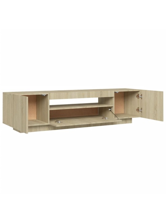 Tv skapītis ar led lampiņām, 160x35x40 cm, ozolkoka krāsa