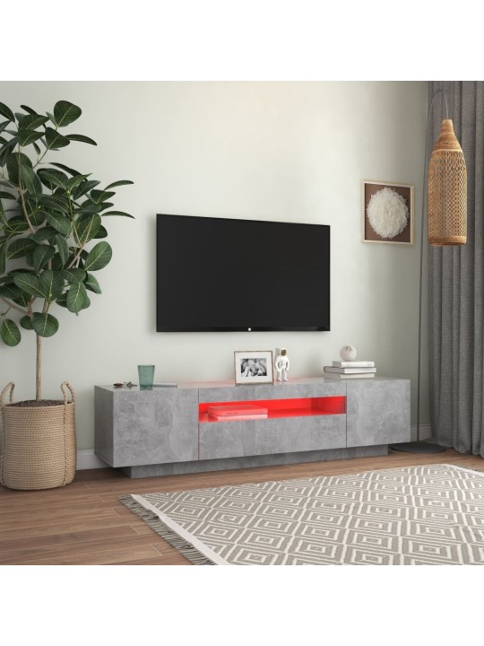 Tv skapītis ar led lampiņām, 160x35x40 cm, betona pelēks