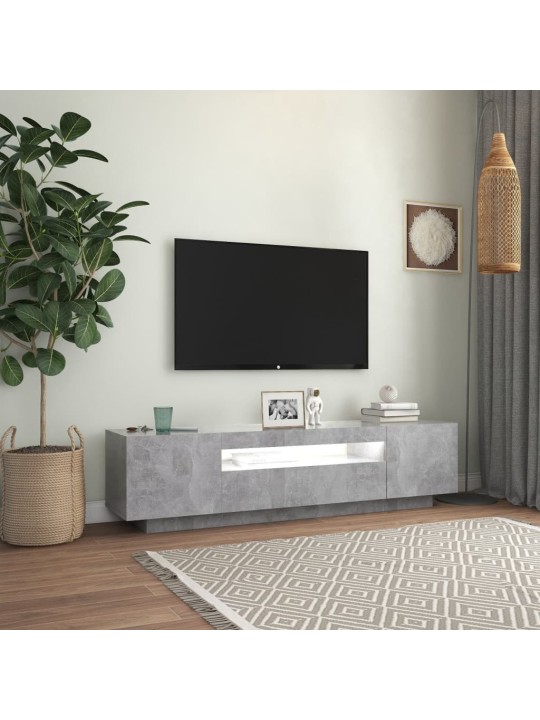 Tv skapītis ar led lampiņām, 160x35x40 cm, betona pelēks