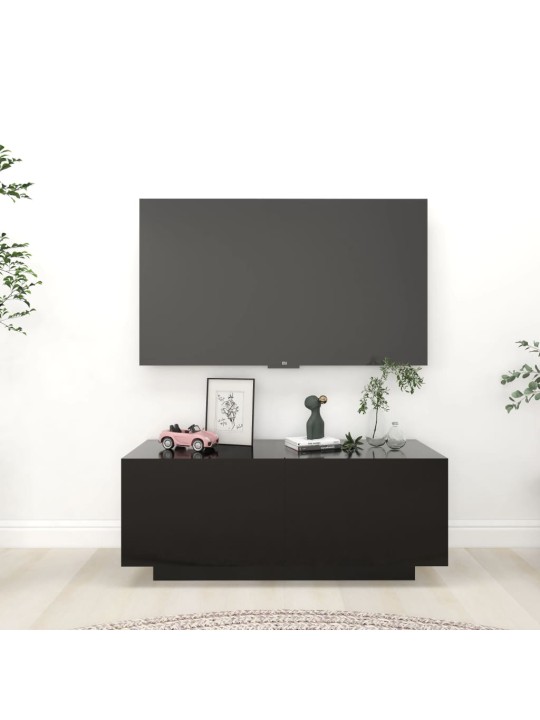 Tv skapītis, melns, 100x35x40 cm, inženierijas koks