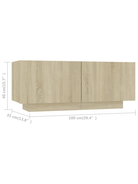 Tv skapītis, ozolkoka krāsa, 100x35x40 cm, inženierijas koks