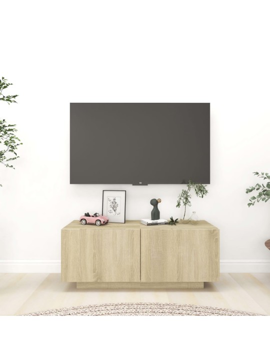 Tv skapītis, ozolkoka krāsa, 100x35x40 cm, inženierijas koks
