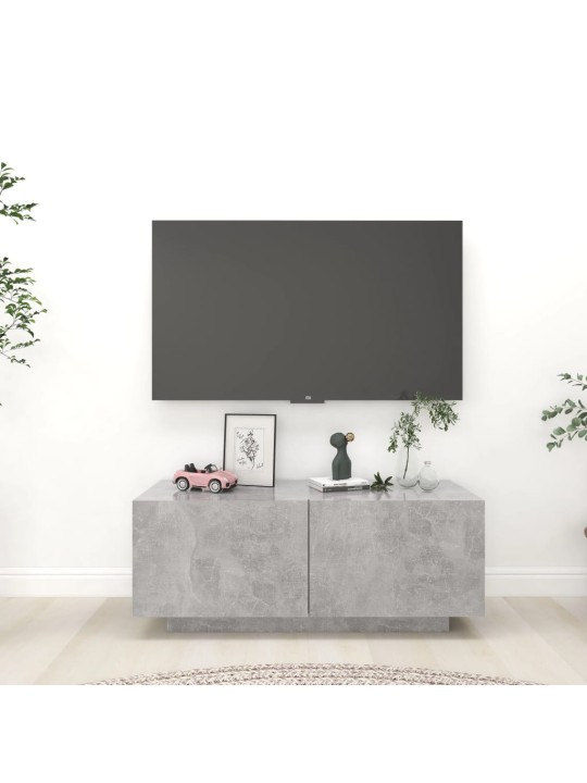 Tv skapītis, betona pelēks, 100x35x40 cm, inženierijas koks