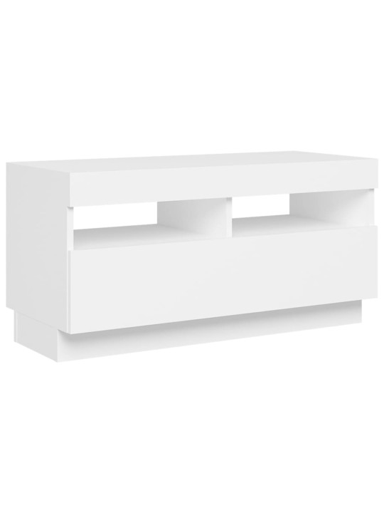 Tv skapītis ar led lampiņām, 80x35x40 cm, balts